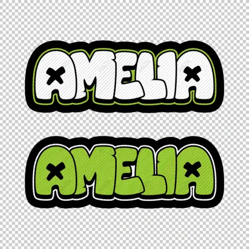 AMELIA Graffiti Name green - Digital Urban Street Art