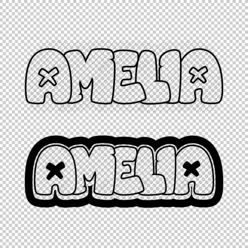 AMELIA Graffiti Name outline - Digital Urban Street Art