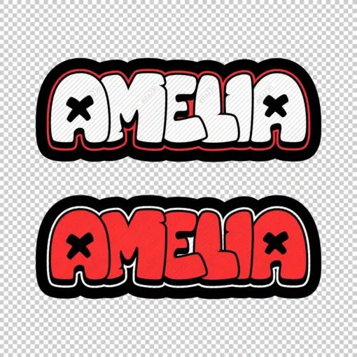 AMELIA Graffiti Name red - Digital Urban Street Art