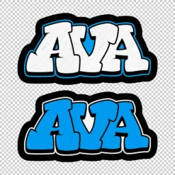 AVA Graffiti Name blue - Digital Urban Street Art