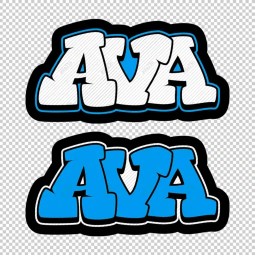 AVA Graffiti Name blue - Digital Urban Street Art