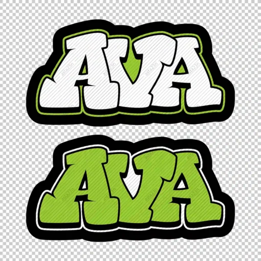 AVA Graffiti Name green - Digital Urban Street Art