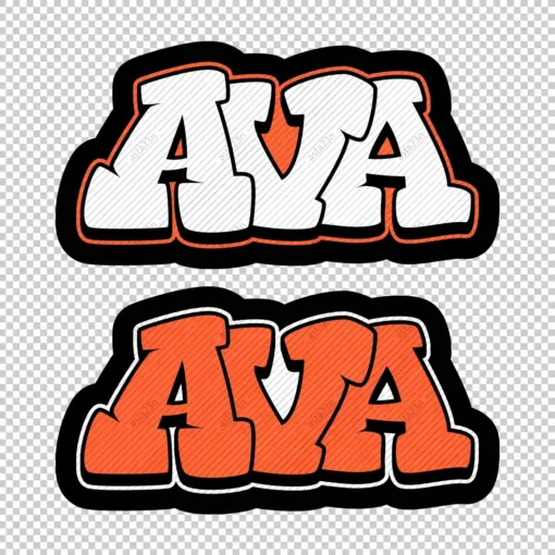 AVA Graffiti Name orange - Digital Urban Street Art