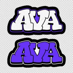 AVA Graffiti Name purple - Digital Urban Street Art