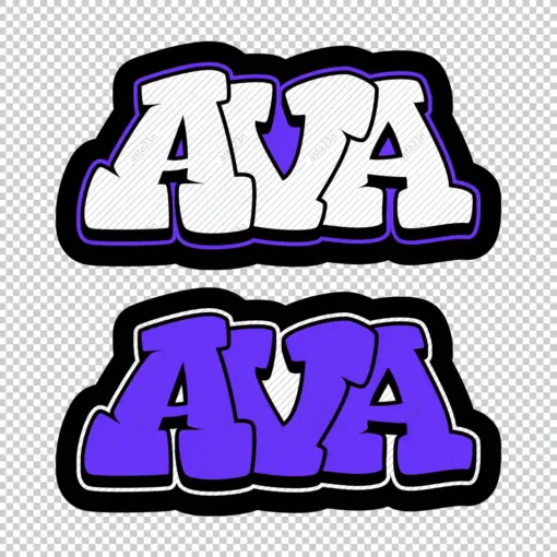 AVA Graffiti Name purple - Digital Urban Street Art