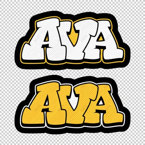 AVA Graffiti Name yellow - Digital Urban Street Art