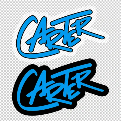 CARTER Graffiti Name blue - Digital Urban Street Art