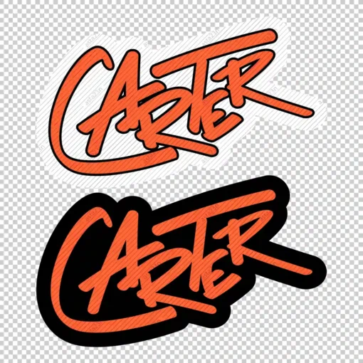 CARTER Graffiti Name orange - Digital Urban Street Art