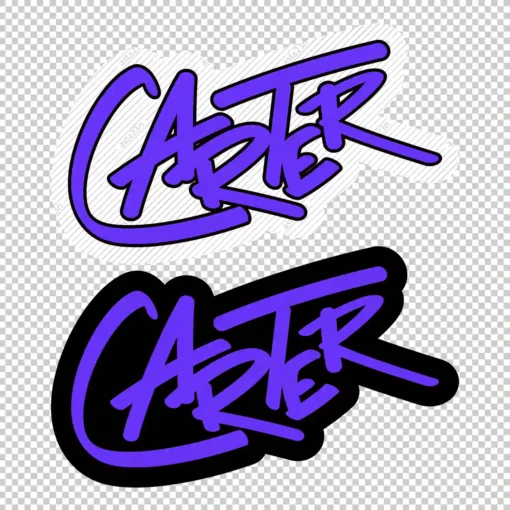 CARTER Graffiti Name purple - Digital Urban Street Art