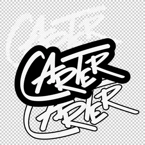 CARTER Graffiti Name white - Digital Urban Street Art