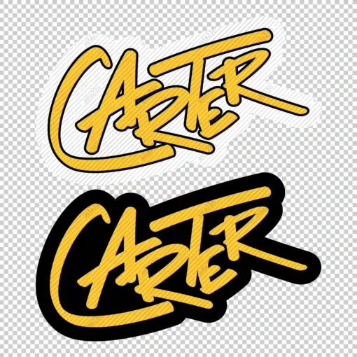 CARTER Graffiti Name yellow - Digital Urban Street Art