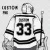 Custom Hockey Goalie Back Personalized With Name And Number - Digital graphics illustration, line drawing PNG