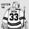 Custom Hockey Goalie Woman Back Personalized With Name And Number - Digital graphics illustration, line drawing PNG