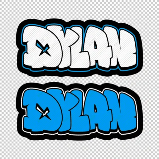 DYLAN Graffiti Name blue - Digital Urban Street Art