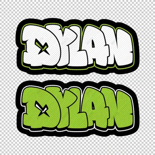 DYLAN Graffiti Name green - Digital Urban Street Art