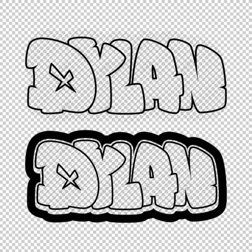 DYLAN Graffiti Name outline - Digital Urban Street Art