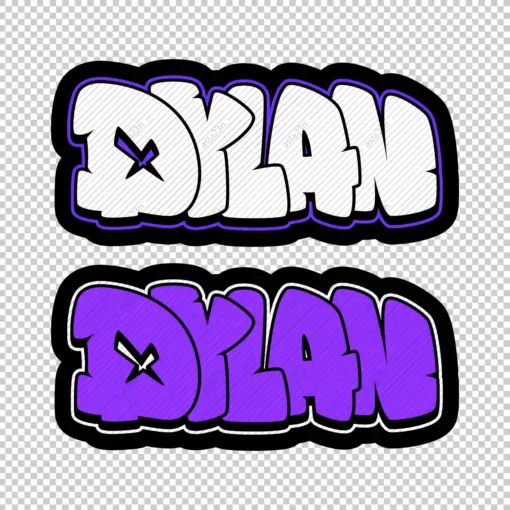 DYLAN Graffiti Name purple - Digital Urban Street Art