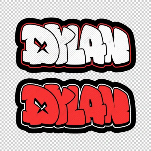 DYLAN Graffiti Name red - Digital Urban Street Art