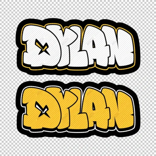 DYLAN Graffiti Name yellow - Digital Urban Street Art