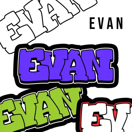 EVAN Graffiti Name - Digital Urban Street Art