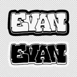 EVAN Graffiti Name black white - Digital Urban Street Art
