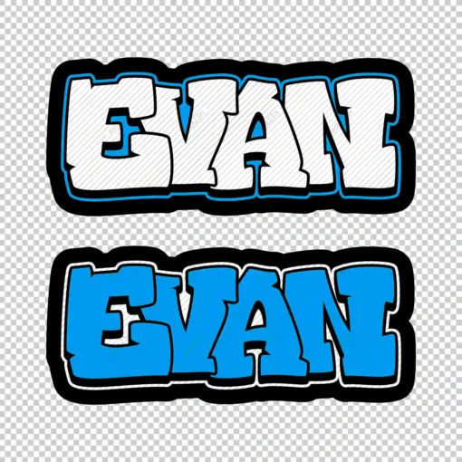 EVAN Graffiti Name blue - Digital Urban Street Art