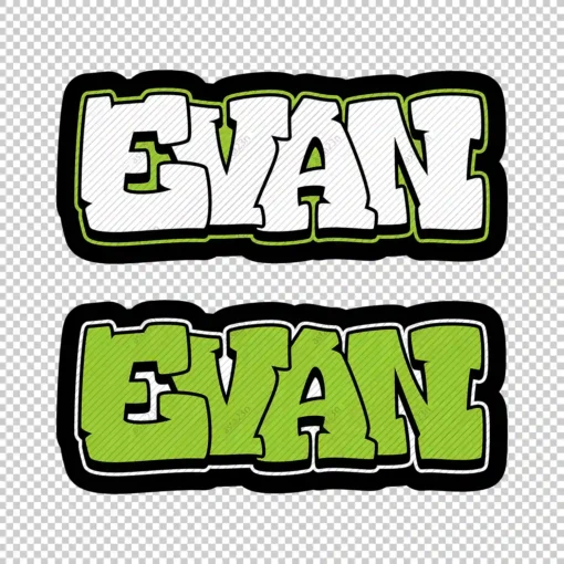 EVAN Graffiti Name green - Digital Urban Street Art