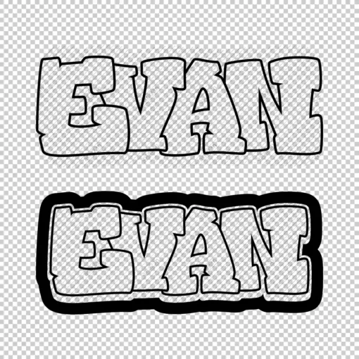 EVAN Graffiti Name outline - Digital Urban Street Art