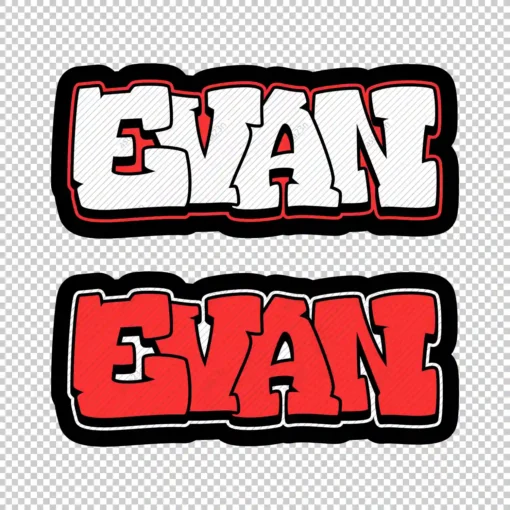 EVAN Graffiti Name red - Digital Urban Street Art