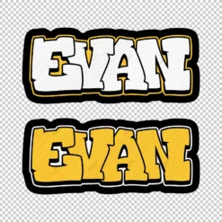 EVAN Graffiti Name yellow - Digital Urban Street Art