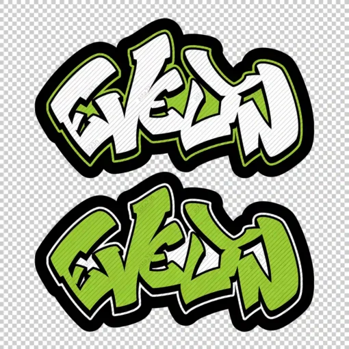 EVELYN Graffiti Name green - Digital Urban Street Art