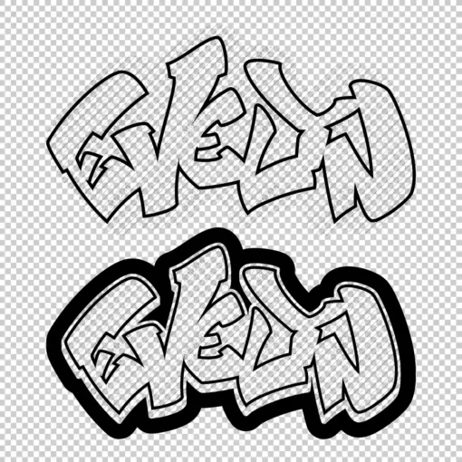 EVELYN Graffiti Name outline - Digital Urban Street Art