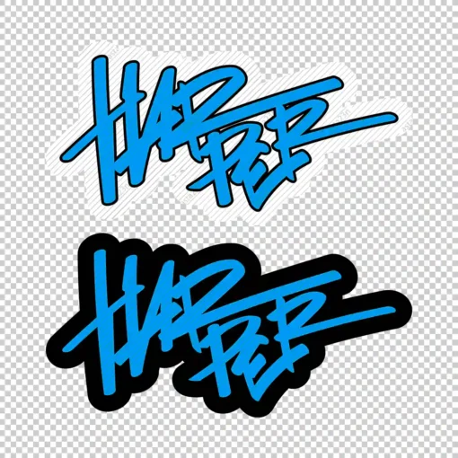 HARPER Graffiti Name blue - Digital Urban Street Art