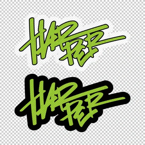 HARPER Graffiti Name green - Digital Urban Street Art