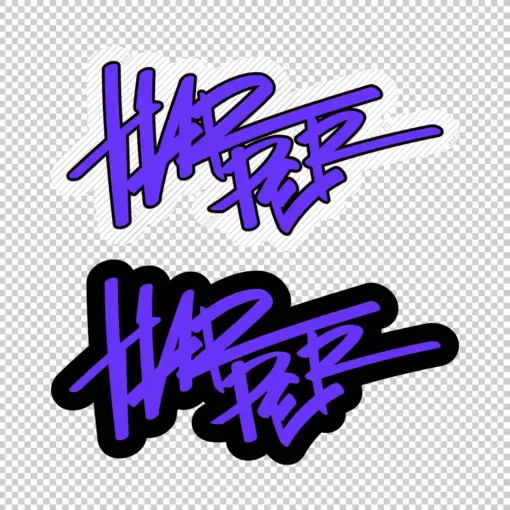 HARPER Graffiti Name purple - Digital Urban Street Art