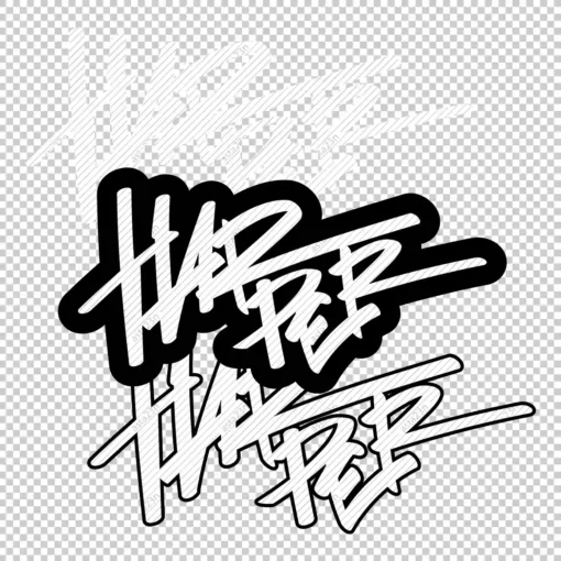 HARPER Graffiti Name white - Digital Urban Street Art