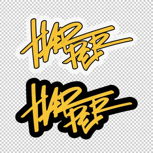 HARPER Graffiti Name yellow - Digital Urban Street Art