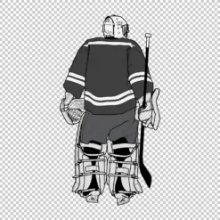 Hockey Goalie Back black - Digital graphics illustration, line drawing AI, SVG, EPS, PNG