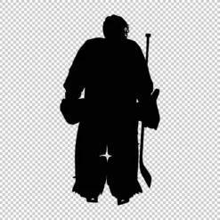 Hockey Goalie Back silhouette - Digital graphics illustration, line drawing AI, SVG, EPS, PNG