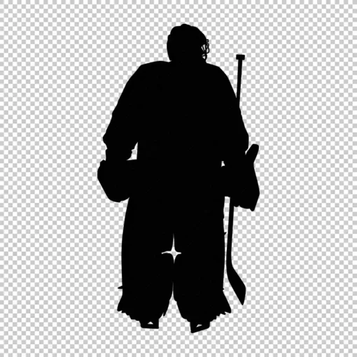 Hockey Goalie Back silhouette - Digital graphics illustration, line drawing AI, SVG, EPS, PNG