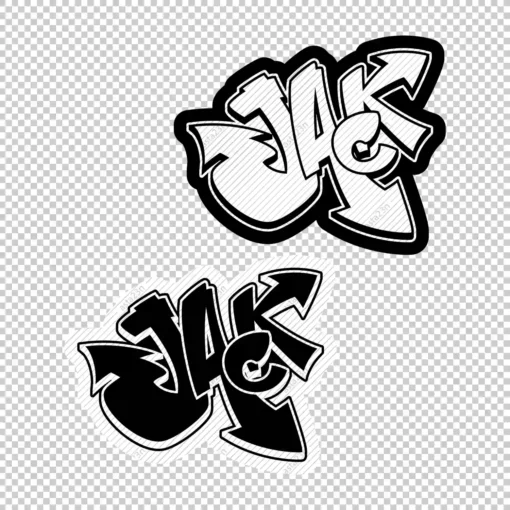 JACK Graffiti Name black white - Digital Urban Street Art