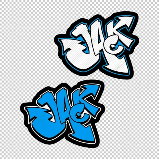 JACK Graffiti Name blue - Digital Urban Street Art