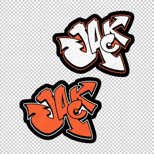 JACK Graffiti Name orange - Digital Urban Street Art