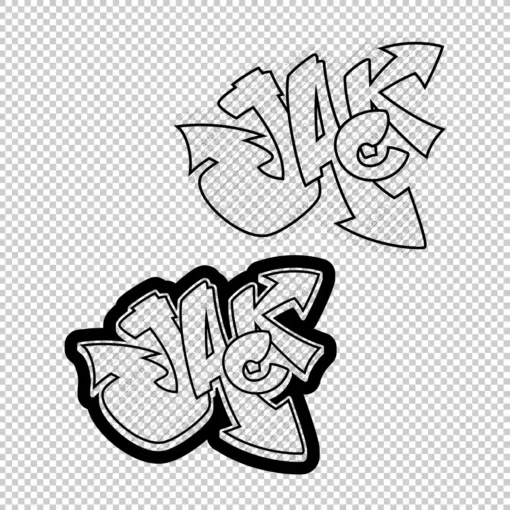 JACK Graffiti Name outline - Digital Urban Street Art