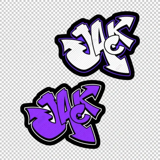 JACK Graffiti Name purple - Digital Urban Street Art