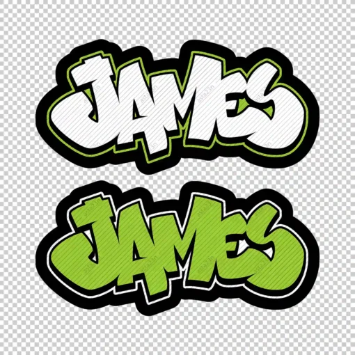 JAMES Graffiti Name green - Digital Urban Street Art