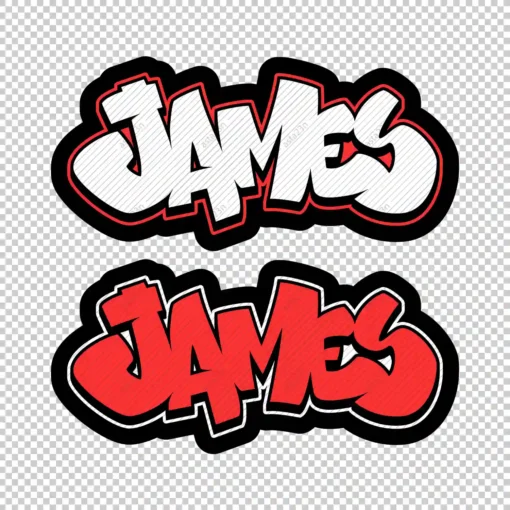 JAMES Graffiti Name red - Digital Urban Street Art