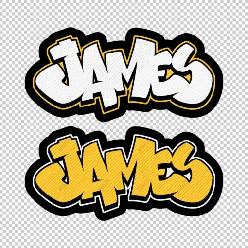 JAMES Graffiti Name yellow - Digital Urban Street Art