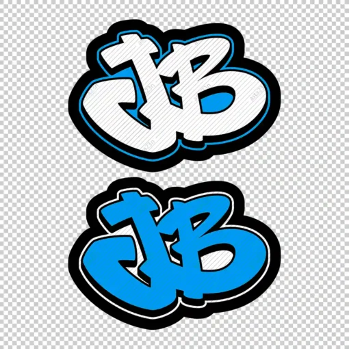 JB Graffiti Initials blue - Digital Urban Street Art