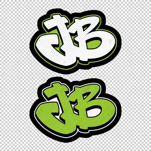 JB Graffiti Initials green - Digital Urban Street Art